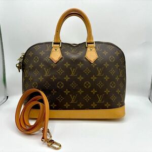 1円◎美品◎ LOUIS VUITTON ルイヴィトン モノグラム アルマ ハンドバッグ トートバッグ ショルダーバッグ 斜め掛け LV ロゴ ゴールド金具