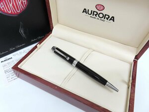 ◆超美品◆AURORA アウロラ◆タレンタム◆ツイスト式 ボールペン◆ブラック シルバー◆イタリア製◆筆記確認済◆ケース付き◆A8487