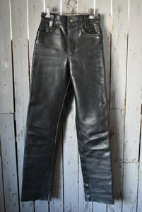 Qm193 Vanson Leather Pants 9PT2 BLACK (JAPAN EXCLUSIVE) 28 バンソン レザーパンツ USA製 肉厚 w 64cm 稀少サイズ 女性にも