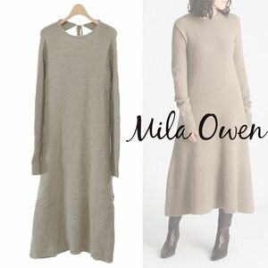 (ミラオーウェン)Mila Owen後ろ開き太リブロングニットワンピ