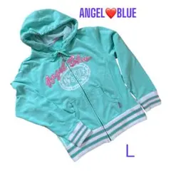 Angel Blue 水色 フード付きパーカー L 160