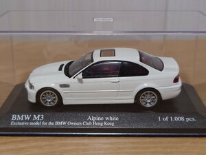 ミニチャンプス BMW M3 BMW香港オーナーズクラブ 1/43ミニカー