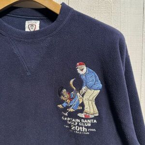 キャプテンサンタ ゴルフクラブ CAPTAIN SANTA GOLF CLUB 刺繍デザイン フリース プルオーバー(M)ネイビー