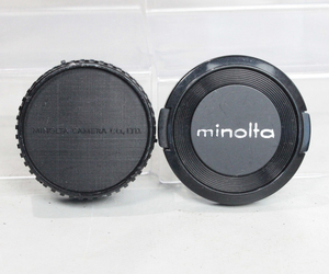 100203 【良品 ミノルタ】 MINOLTA MDマウントレンズリアキャップ＆49mm レンズキャップ