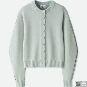 S新品 UNIQLO U バルーンスリーブカーディガン ニット セーター 18SS size S ユニクロ ルメール lemaire レディース ライトグレー