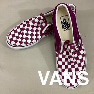 【新品未使用】バンズ VANS クラシック スリッポン チェッカー柄 チェック ローカット LOW 靴 スニーカー パープル 26.5cm @★