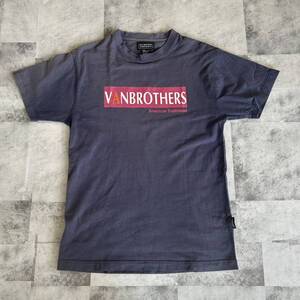 VAN BROTHERS Tシャツ プリント ネイビー 古着