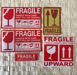 ステッカー5枚FRAGILE,KEEP DRY,UPWARD