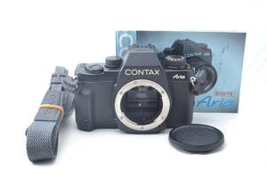 美品 コンタックス Contax Aria 一眼レフ MF フィルムカメラ ボディ 説明書 ストラップ #6083