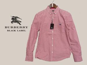 新品【1】バーバリーブラックレーベル BURBERRY BLACK LABEL 長袖 ボタンダウンシャツ チェック柄 B.D.