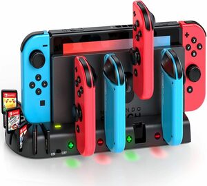 Switch & Switch 有機EL ジョイコン 充電スタンド Switchドックと一体型 KDD Joy Con 充電 ホル