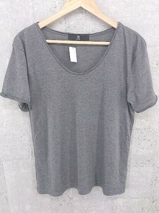 ◇ CAMBIO カンビオ カットオフ 半袖 Vネック Tシャツ カットソー L グレー #