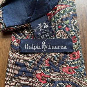 RALPH LAUREN（ ラルフローレン）ペイズリー紺マルチカラーネクタイ