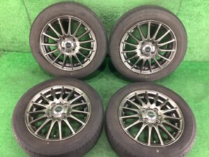 そこそこ綺麗 HOT STUFF クロススピード 14インチ 軽四 155/65R14 タイヤホイール 4本 社外 14×4.5J +43 PCD100 67mm 4H 軽 フィンタイプ