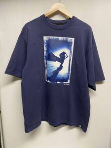 【FAT ファット】 F32310-PN04-AB 23ss K.M. CYANOTYPE オーバーサイズTシャツ スウェット地 ネイビー プリント ストリート 2408oki k