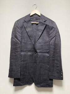 美品☆[HUGO BOSS] JONES-H Linen-Silk リネンシルク ストライプ テーラードジャケット 44 クロアチア製 ヒューゴボス