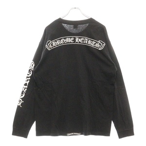 CHROME HEARTS クロムハーツ Old English L/S Tee オールドモデル サイドロゴ バックスクロール プリント 長袖Tシャツ ブラック