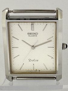 A035 １円スタート SEIKO セイコー Doles ドルチェ 9521-5160 メンズ 腕時計 クォーツ シルバー文字盤 スクエア ３針 SS 動作確認済