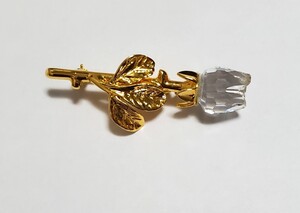 ●スワロフスキー SWAROVSKI● ブローチ クリスタル×金属素材 アクセサリー　レディース　4,2㎝　4,6ｇ　未使用品　保管品