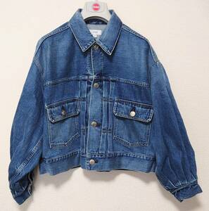 難あり（肩幅お直し有） ハイク HYKE BALLOON SLEEVE DENIM JACKET バルーン スリーブ デニムジャケット サイズ1 Gジャン ブルゾンTT