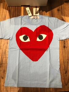 COMME des GARCONS PLAY Tシャツ　水色Tシャツ　メンズSサイズ　AZ-T274-1