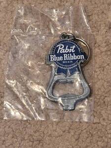 Brand New Pabst Blue Ribbon PBR Pewter Key Chain ☆パブストブルーリボンビール☆栓抜き☆キーチェーン☆テンダーロイン