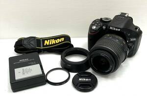 〈カメラ〉Nikon ニコン　D5200 デジタル一眼レフカメラ　レンズ　18-55ｍｍ　1：3.5-5.6G　VR　付属品有【中古/現状品/訳あり品】5081-①