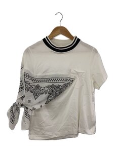 sacai◆コットンバンダナTシャツ/3/コットン/WHT/19-04271