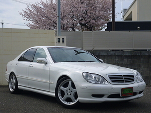 完全ガレージ保管43000kmW220Mercedes-Benz S280ホワイトAMG左ハンドル車検R7年12月付機関良好AMGフルエアロパーツすべて本物ベンツSクラス