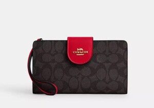 2025ss　日本未発売　COACH Phone Wallet In Signature Canvas財布　型番：CW780　　LAから最新本物をお届け！！