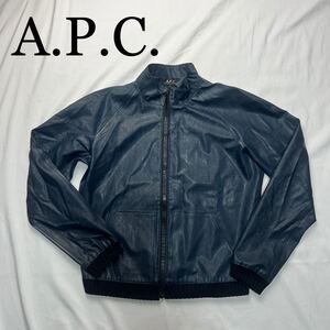 A.P.C. アー・ペー・セー レザージャケット ネイビー M ジャケット