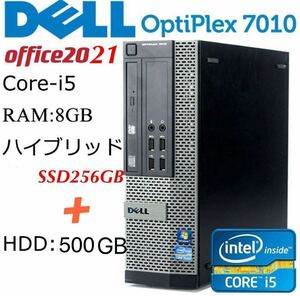 Win10 Pro 64 DELL OPTIPLEX 7010 /9010SFF 第3世代 Core i5-3570 3.4GHz/16/SSD256GB+ HDD500 完動品 確認済 DVD/2021office良品Wi-Fi