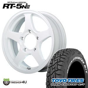 4本セット オフパフォーマー RT-5N+II 16x5.5J 5/139.7 +22 ホワイト TOYO オープンカントリー R/T RT 185/85R16 WL ジムニー JB64 JB23