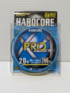 　デュエル【ハードコア X4 PRO　2.0号　200m　イエロー】ＤＵＥＬ ＰＥライン　送料無料