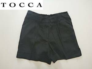 美品 TOCCA（トッカ） ★黒　ブラック　裾折り返し　ショートパンツ 　0　S相当