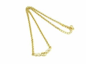 1円■美品■ ChristianDior クリスチャンディオール ヴィンテージ ラインストーン ネックレス アクセサリー レディース ゴールド系 AY4636