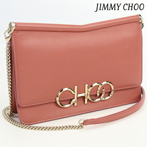 中古 ジミーチュウ 斜め掛け ショルダーバッグ レディース ブランド JIMMY CHOO SIDNEY-M レザー ピンク