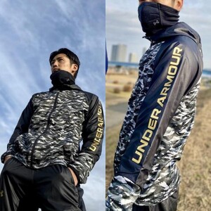 UNDER ARMOUR/アンダーアーマー UAヤード ハイブリッドフルジップジャケット COLDGEAR ブラック LG(L)サイズ サッカー/フットサル/野球