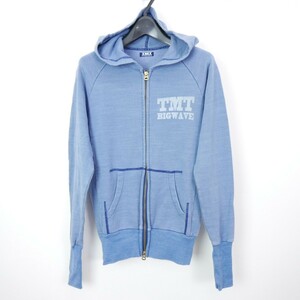 15SS TMT ティーエムティー INDIGO SWEAT ZIP PARKA (FREE TMT) コットン 長袖 ロゴ スウェット ジップ パーカー INDIGO LIGHT S