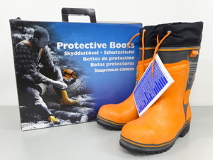 新品 未使用品 Husqvarna ハスクバーナ Protective Boots Light 24 プロテクティブ ブーツ ライト US 7.5 25.5cm ゴム製 安全靴 オレンジ