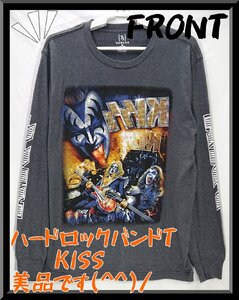 #7 ap00049◆衣類/長袖Tシャツ/Mサイズ/georgeTM KISS キッス/グレー/古着【全国一律送料350円】