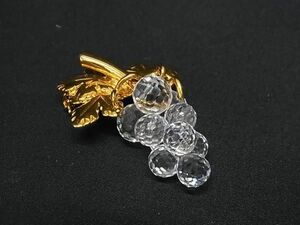 ■美品■ SWAROVSKI スワロフスキー グレープ 葡萄 ピンブローチ ピンバッジ アクセサリー レディース DF2522