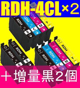 RDH-4CL 4色2セット +増量版黒2個 計10個 エプソン互換インク リコーダー ICチップ付き PX-048A PX-049A対応