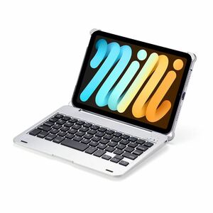 【訳有 送料無料】iPad mini6 キーボードケース 2021 iPad mini第六世代 8.3インチキーボードカバー 一体型 スタンドタイプ シルバー(A131)