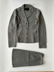 1990s PRADA プラダ　90年代　スーツ　セットアップ　 ジャケット 古着 長袖　スカート　