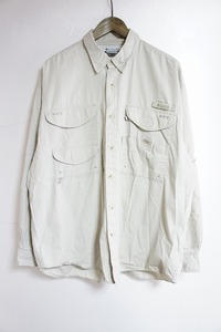 定番PFG Columbiaコロンビア 長袖 フィッシング ポケット シャツ FM7120 ベージュ1112M