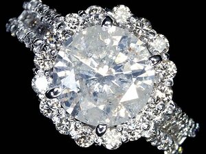 IUM13568SS【1円～】新品【RK宝石】《Diamond》天然ダイヤモンド 特大2.335ct 極上脇石ダイヤモンド 総計0.65ct K18WG 超高級リング ダイヤ