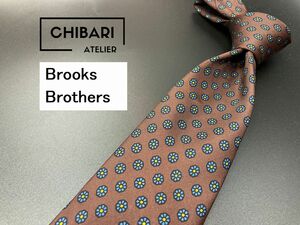 【超美品】BrooksBrothers　ブルックスブラザーズ　花柄　ネクタイ　3本以上送料無料　ブラウン　06020036