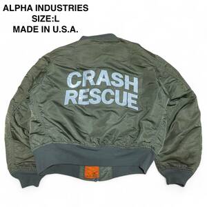 USA製 アルファインダストリーズ MA-1 フライトジャケット 緑 カーキ グリーン オリーブ ワッペン 古着 ALPHA INDUSTRIES MA1 アメリカ製