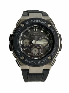 CASIO◆ソーラー腕時計・G-SHOCK/デジアナ/ラバー/SLV/BLK/SS